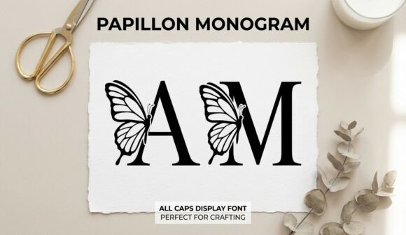 Papillon Monogram: A Whimsical Font for Statement Designs