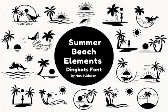 Summer Beach Elements: A Creative Font for Coastal-Inspired Design